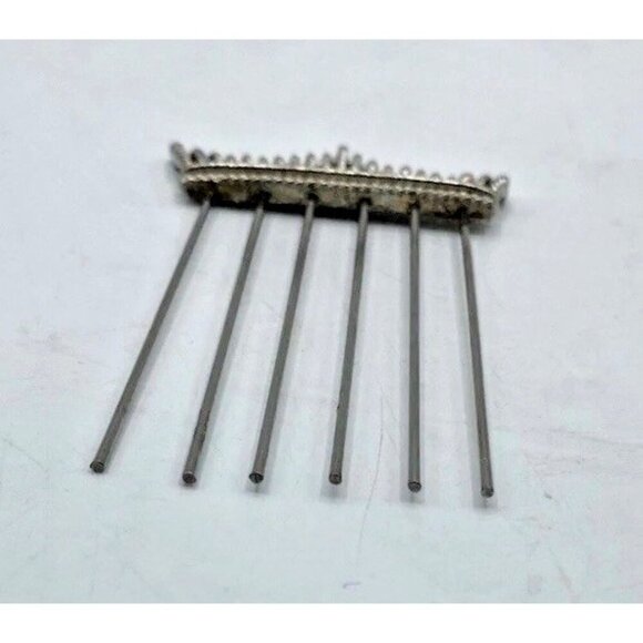 Vintage Crown Shape Hair Pin Pick Comb Glam Regency Collectible Silver Tone Updo - Picture 2 of 12